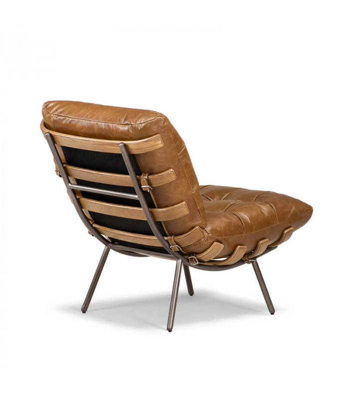 Loftline Vintage Leather Lounge Chair - Image 3