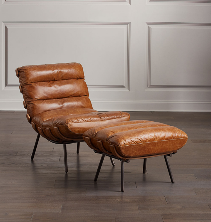 Loftline Vintage Leather Lounge Chair