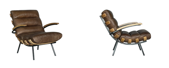 Loftline Vintage Leather Lounge Chair - Image 5