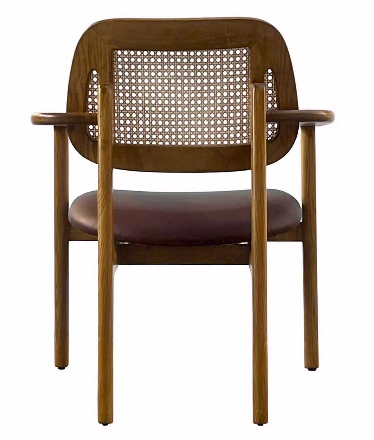Palma Rattan & Leather Armchair - Image 2