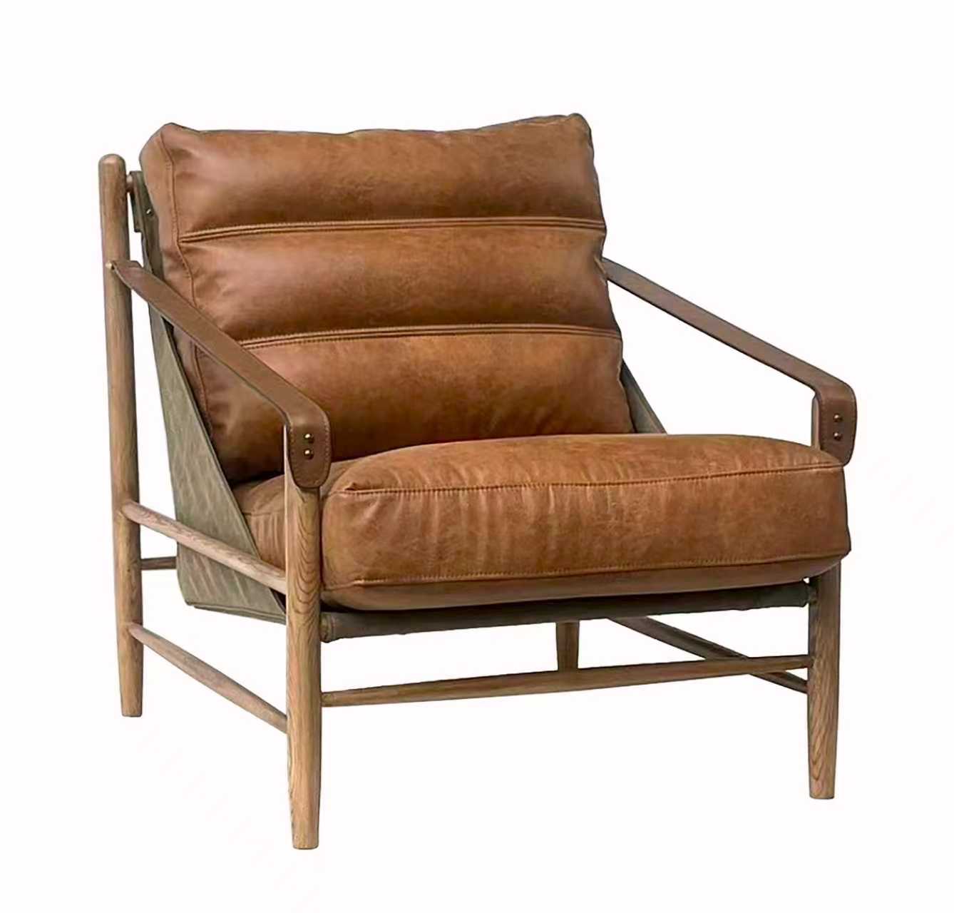 Heritage Leather & Canvas Lounge Chair