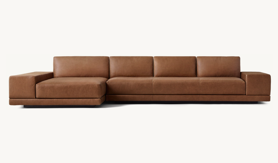 Modern Leather Sectional Sofa with Left-Arm Chaise